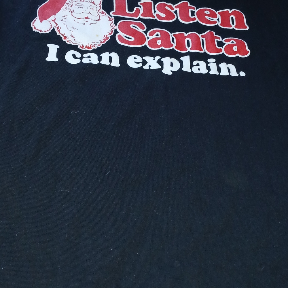 Gildan Black T-Shirt with Santa Graphic